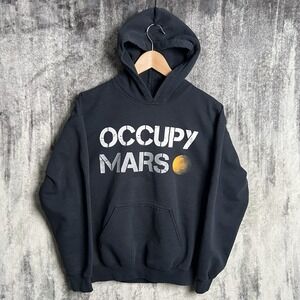 SpaceX Official Hoodie Occupy Mars Mens Size M Black Hooded Sweatshirt Musk